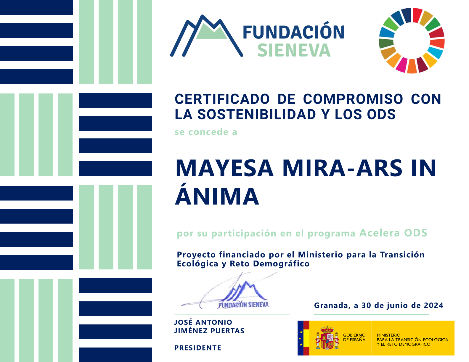 Certificado ODS Mayesa Mira